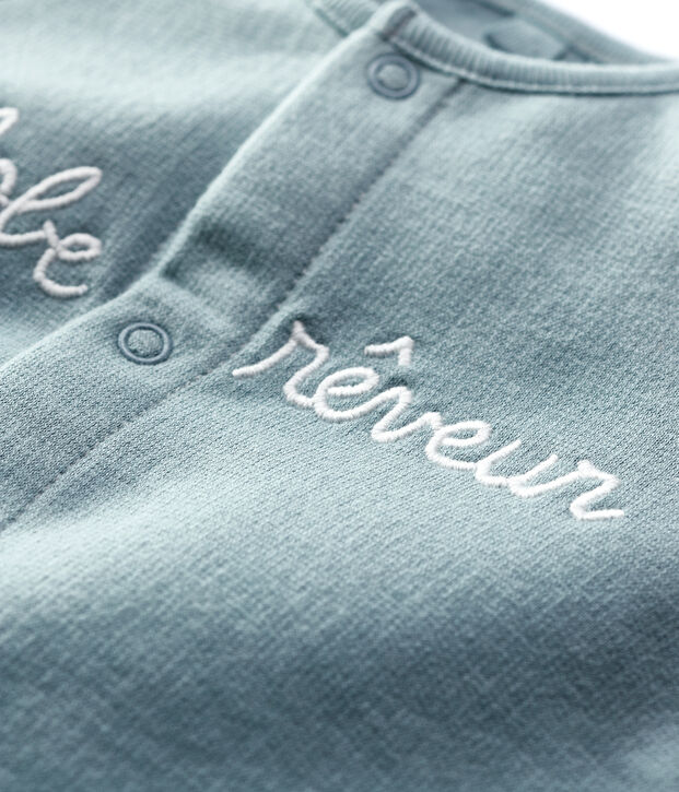 Babies' Organic Cotton Fleece Jumpsuit grey